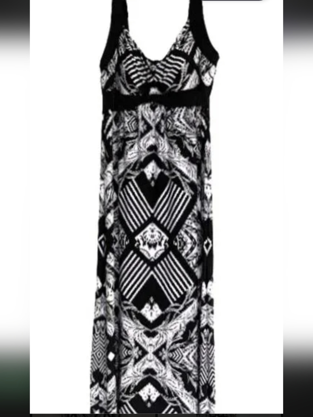 Style & Co. Black and White Geometric Maxi Dress